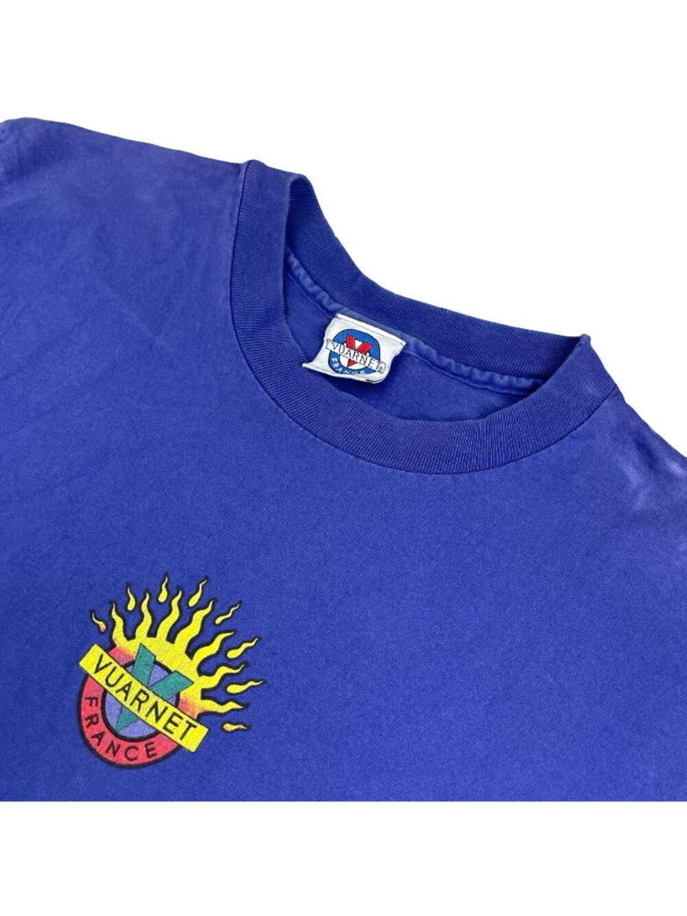 VTG Vuarnet France Single Stitch 2-Sided S/S T-Shirt Blue • USA • Medium